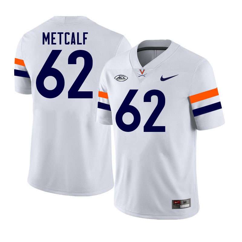 Virginia Cavaliers #62 Drake Metcalf College Football Jerseys Stitched-White